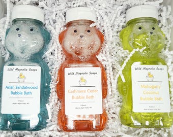 Bubble Bath Gift Box - Masculine Scents - Cashmere Cedar, Mahogany Coconut and Asian Sandalwood