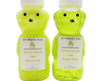 Lemon Pound Cake Scented Bubble Bath and Shower Gel Gift Box Set