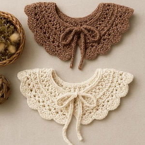 Handmade Crochet Collar • Vintage Lace Bib Collar • Detachable Crochet Neck Accessory • Baby & Girl Outfit Decor