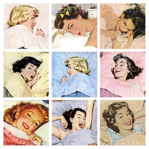 RETRO WOMEN VINTAGE housewife 1940s 1950s women fashion digital graphics download