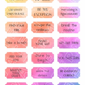INSPIRATIONAL Quotes AFFIRMATIONS QUOTES Courage Words Labels Typewriter Digital Download Quote Instant Digital Download