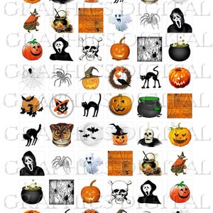 Halloween Pumpkins Digital Collage Sheet Famous Quotes Instant Download 1 inch x 1.0 inch squares