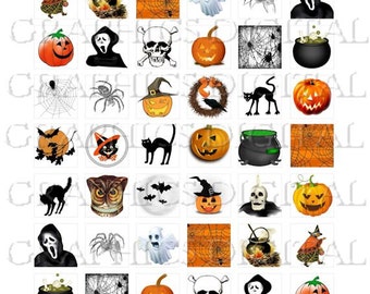 Halloween Pumpkins Digital Collage Sheet Famous Quotes Instant Download 1 inch x 1.0 inch squares