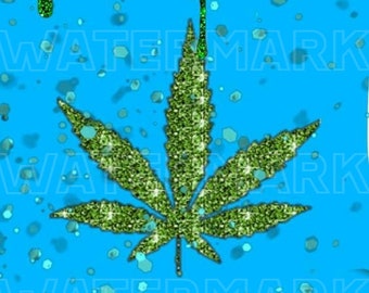 CANNABIS Blue Green WEED Pot MARIHUANA Konopie prostokątne etui na telefon grafika cyfrowa do pobrania