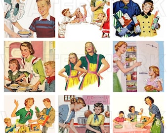 RETRO CHILDREN MOTHER Mom digital graphics download