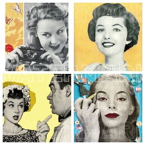 RETRO WOMEN Photo Black White VINTAGE graphics download