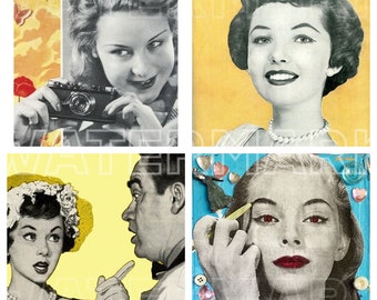 RETRO FRAUEN Foto Schwarz Weiß VINTAGE Grafiken download