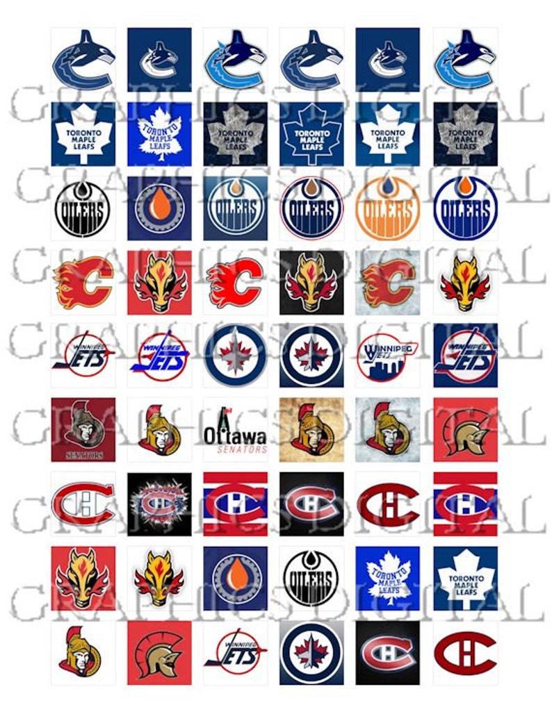 NATIONAL HOCKEY LEAGUE Canadian Hockey Logos sports Digital Etsy