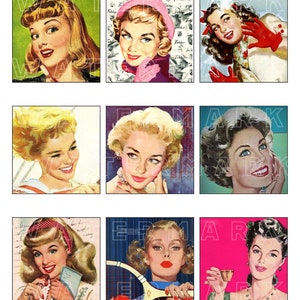 HOUSEWIFE RETRO VINTAGE women woman graphics icons clipart
