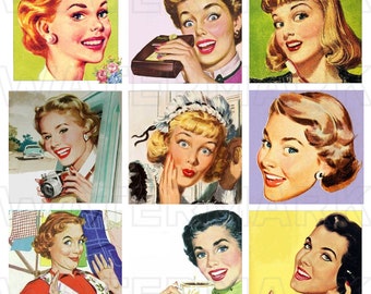 HOUSEWIFE RETRO VINTAGE 1940s 1950s women fashion digital graphics download