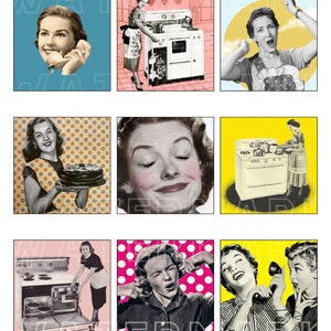 HOUSEWIFE RETRO kitchen Women VINTAGE house wife 1940s 1950s women homemaker cleaning kitchen graphics download