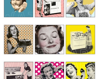 HUISVROUW RETRO keuken vrouwen VINTAGE huisvrouw jaren 1940 1950 vrouwen huisvrouw schoonmaak keuken graphics download
