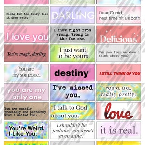 LOVE QUOTES Words Labels Digital Download Quote