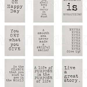 Typewriter Quotes INSPIRATIONAL Quotes AFFIRMATIONS Words Labels Digital Download