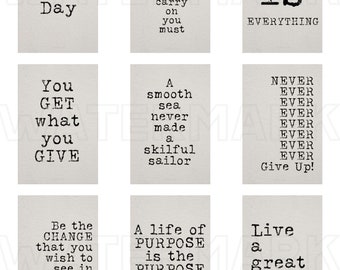 Typewriter Quotes INSPIRATIONAL Quotes AFFIRMATIONS Words Labels Digital Download