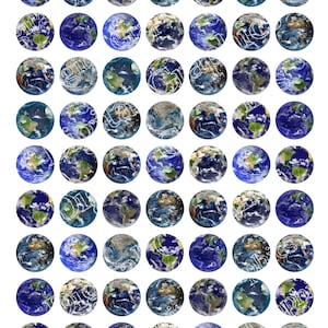 EARTH Planet Digital Graphics Astronomy Space Universe Planet Download Digital Collage Sheet Instant Download 1 inch circles