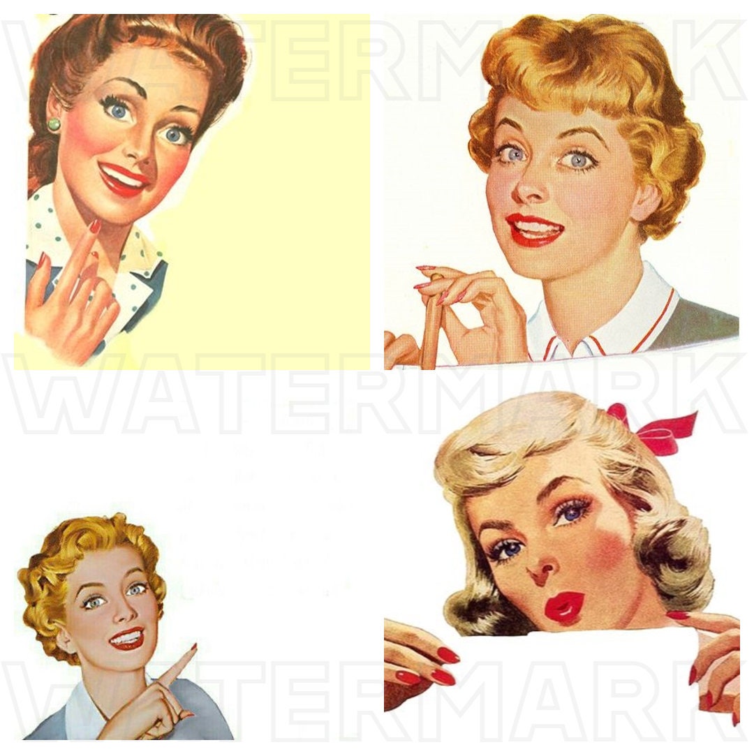 RETRO WOMEN Vintage Retro People Clipart Graphics Download 