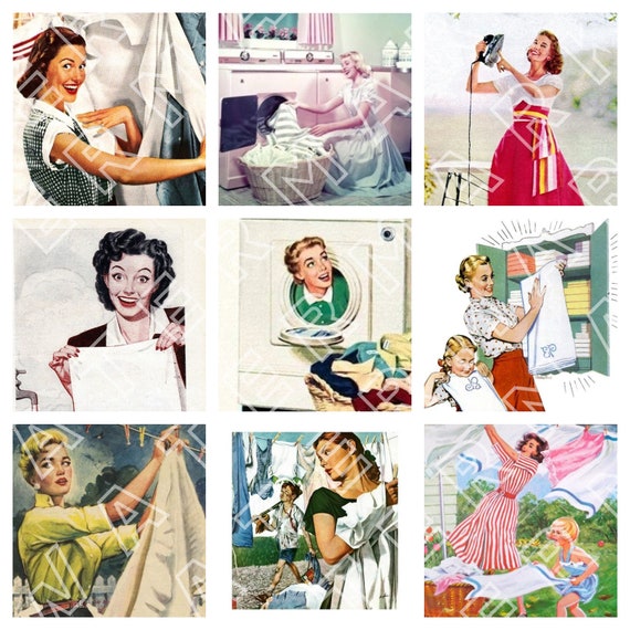 CASALINGA RETRO VINTAGE anni '40 e '50 donne moda grafica digitale
