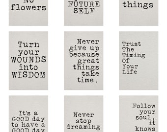 Typewriter Quotes INSPIRATIONAL Quotes AFFIRMATIONS Words Labels Digital Download