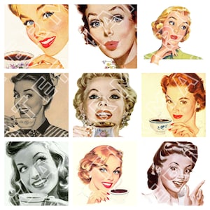 HOUSEWIFE RETRO VINTAGE women digital download collage graphics scrapbook clipart junk journal