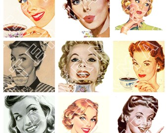 HOUSEWIFE RETRO VINTAGE women digital download collage graphics scrapbook clipart junk journal