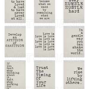 Love Quotes INSPIRATIONAL Quotes AFFIRMATIONS typewriter quote Words Labels Digital Download