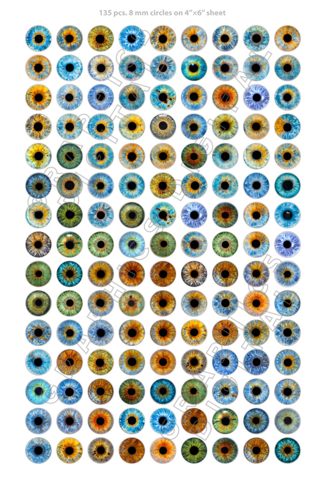 DOLL EYES Chips EYEBALLS Digital Graphics Collage Sheet Download Eyes ...