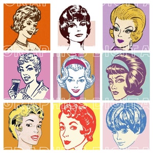 CARTOON PEOPLE WOMEN vintage retro People Clipart graphics download