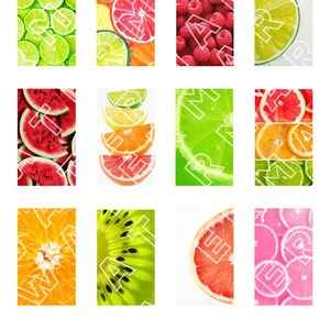 FRESH FRUIT SALAD Digital Graphics Download Digital Collage Sheet rectangles