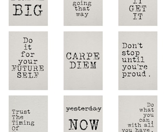 INSPIRATIONAL Quotes AFFIRMATIONS Words Labels Digital Download