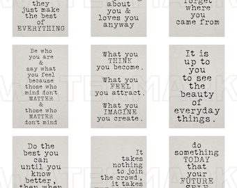 Inspirational Quotes Love Quotes INSPIRATIONAL Quotes AFFIRMATIONS Words Labels Digital Download
