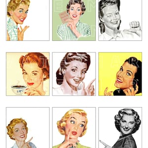 HOUSEWIFE RETRO VINTAGE 1940s 1950s women fashion digital graphics download