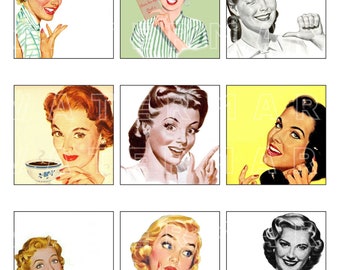 HOUSEWIFE RETRO VINTAGE 1940s 1950s women fashion digital graphics download