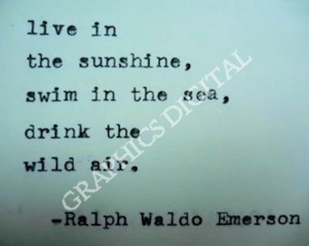 RALPH WALDO EMERSON Digital Download Inspirational Quote Made On Typewriter Instant Digital Download