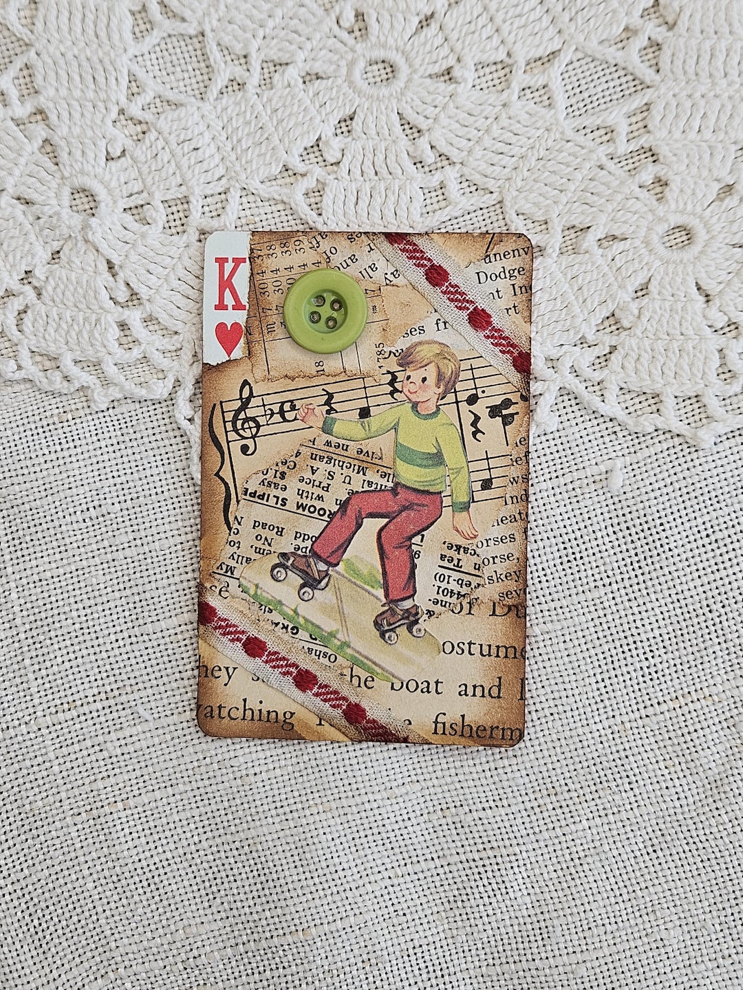 Handmade Altered Playing Card - Etsy