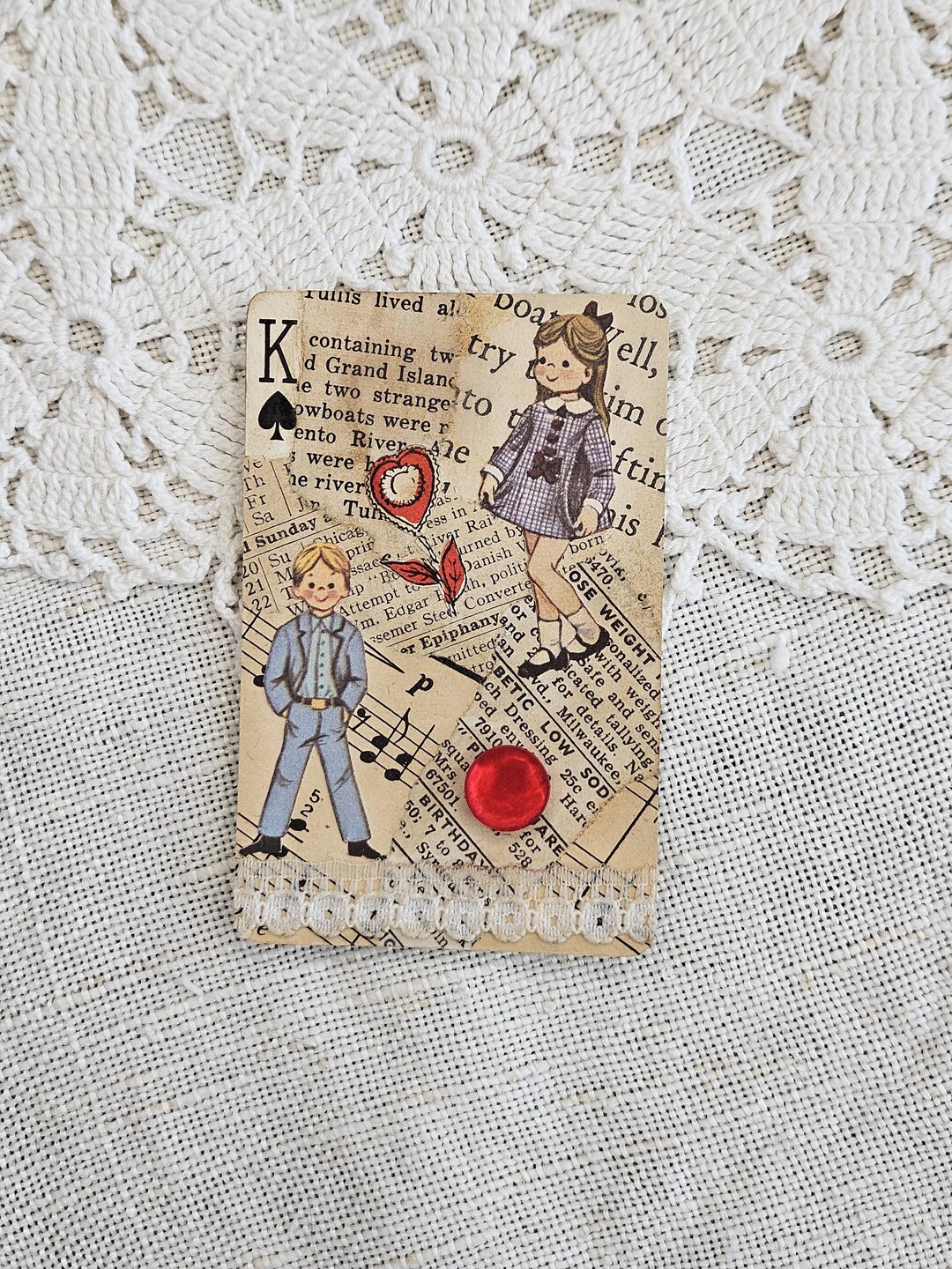 Handmade Altered Playing Card - Etsy