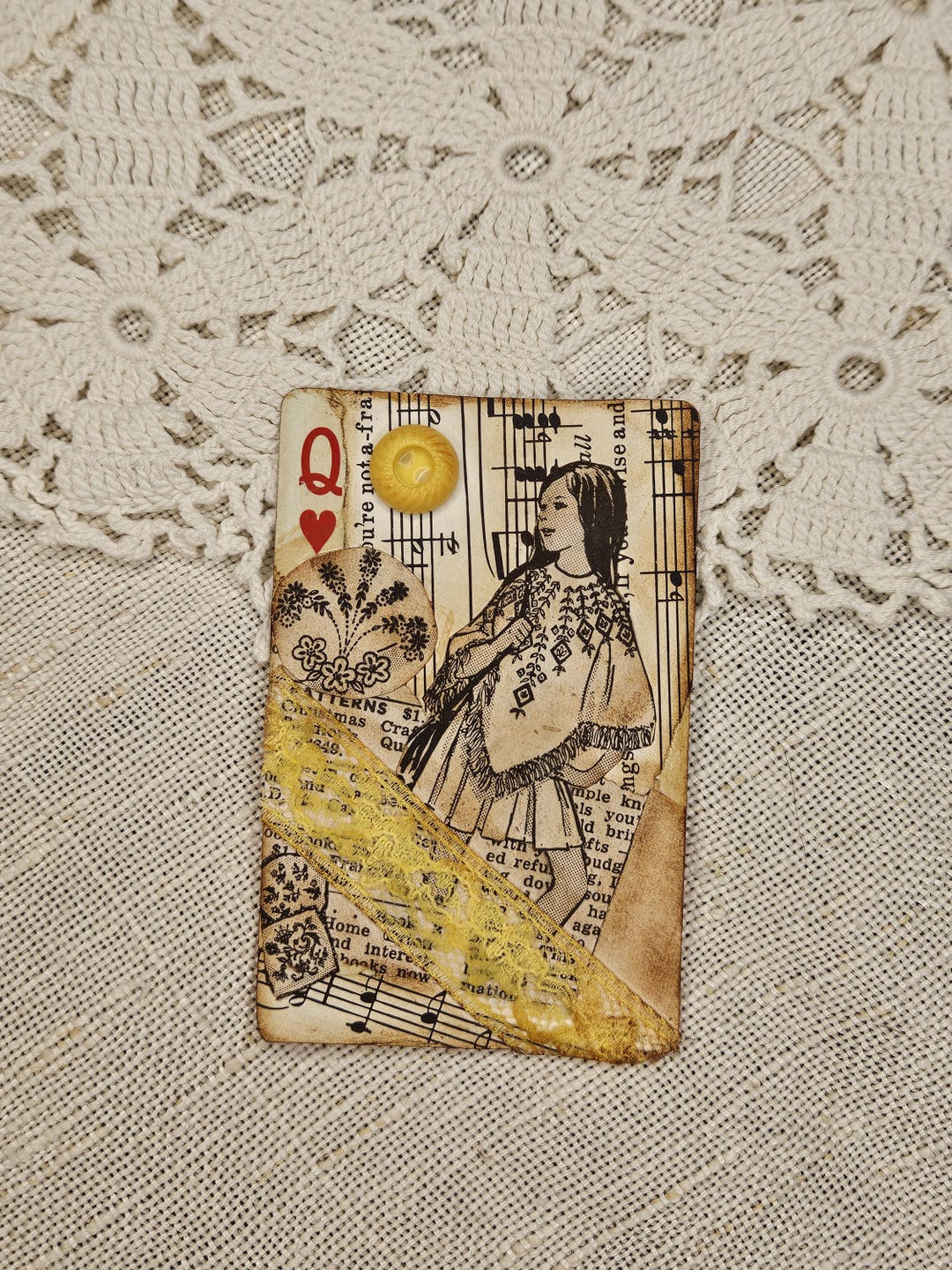 Handmade Altered Playing Card - Etsy