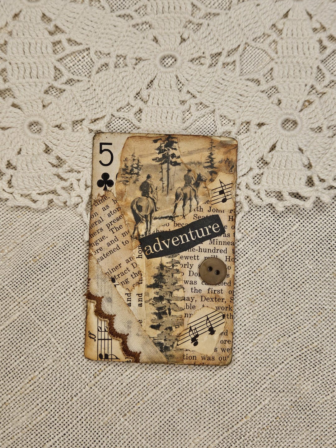 Handmade Altered Playing Card - Etsy