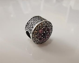 PANDORA S925 PLATA "Deslumbrante diseño floral, circonitas cúbicas multicolor"