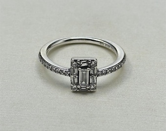 Anillo de hielo luminoso de plata S925 de Pandora