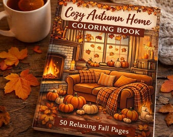 Cozy Autumn Home Coloring Book | 50 Relaxing Fall Pages (PDF Download)