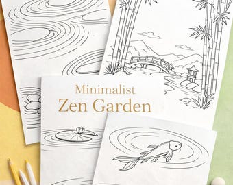 Minimalist Zen Garden Coloring Book for Adults - Peaceful Simplicity & Stress Relief