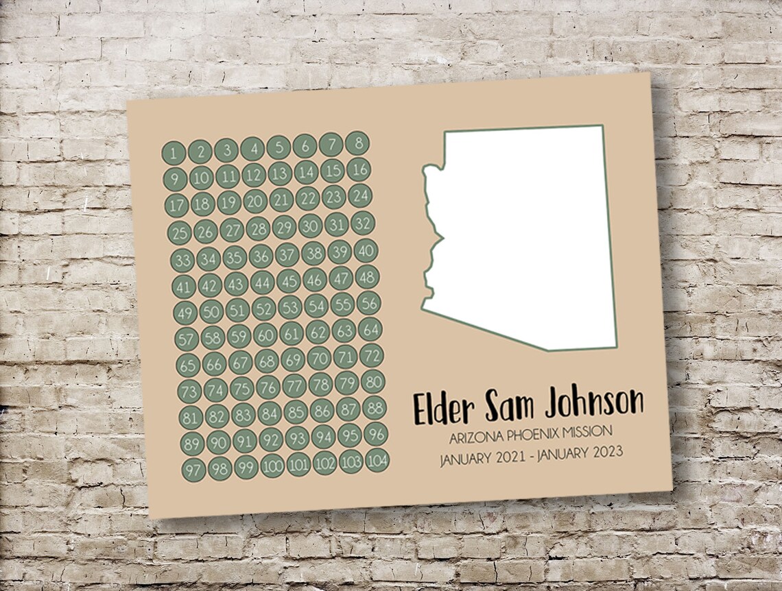 Personalized Printable LDS Weekly Missionary Countdown | Etsy