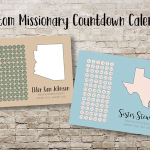 Personalized Printable LDS Weekly Missionary Countdown Calendar