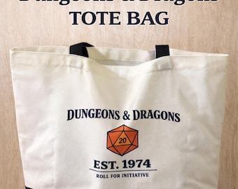 Dungeons & Dragons Vintage Style Canvas Tote | DnD Shoulder Bag