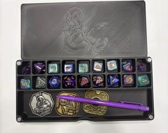 3D-Printed DnD / D&D Dice Box – Dice Organizer/Accessory Storage | Dungeons and Dragons Tool