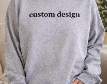 Sweat-shirt ras du cou personnalisé | Téléchargez votre image ou votre texte | Sweatshirt unisexe Gildan