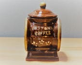Davar Originals Coffee Grinder quot Instant Coffee quot Container with Lid Vintage Japan