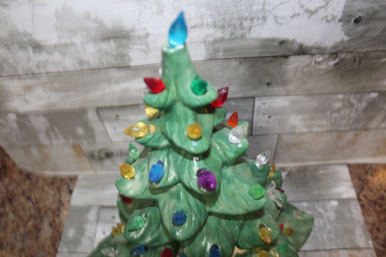 Vintage Ceramic Christmas Tree with Nativity Scene Etsy