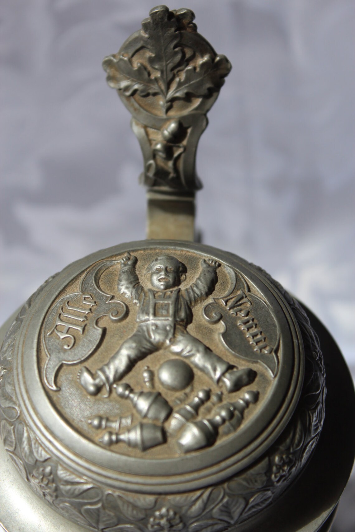 Antique German Pewter Beer Stein Etsy